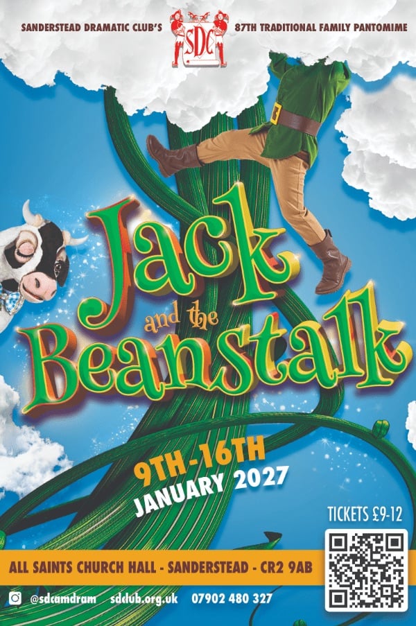 Jack and the Beanstalk 2027 flyer - 9th to 16th January